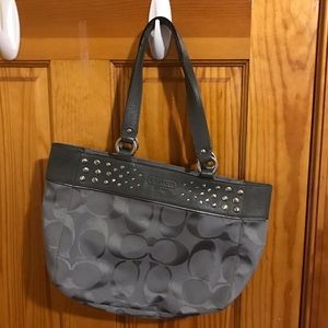 Gray coach handbag